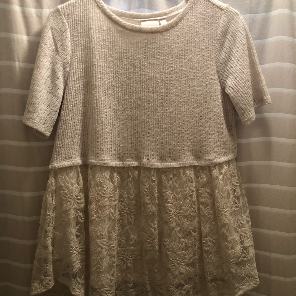 Cotton knit peplum top